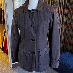 Classic Dubarry Insulated Waxed Cotton Jacket with leather details. Barely worn!